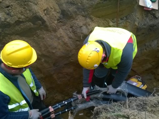 Realizacja projektu linii kablowej wzdłuż nowej drogi